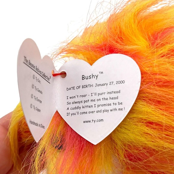 Ty Beanie Baby Babies 2000 Bushy The Lion with Colorful Mane RETIRED - Picture 8 of 10